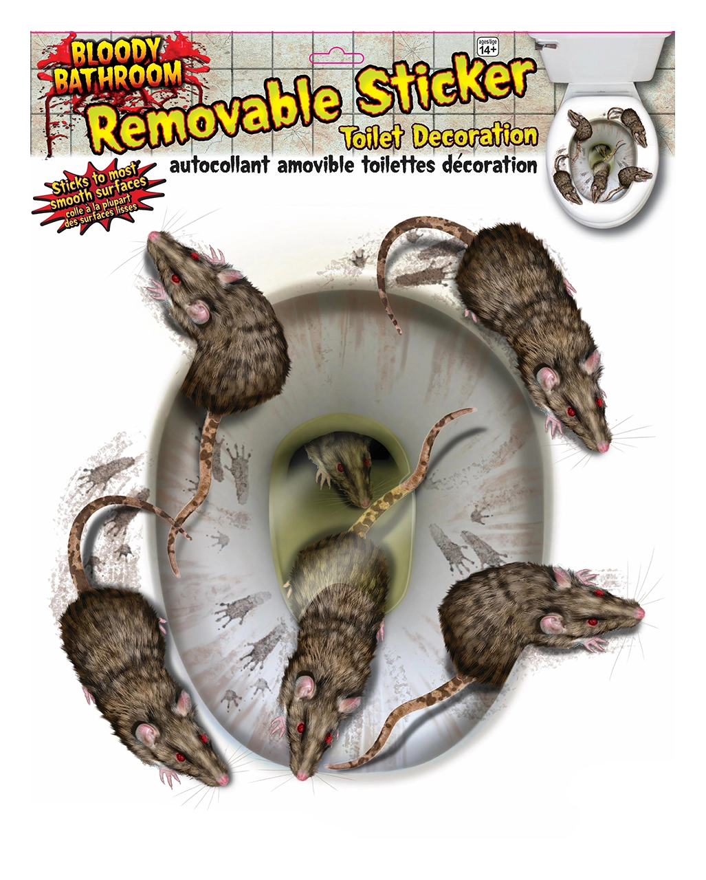 3D Toilettendeckel Sticker Mit Blutigen Ratten 3 3D Toilettendeckel Sticker Mit Blutigen Ratten