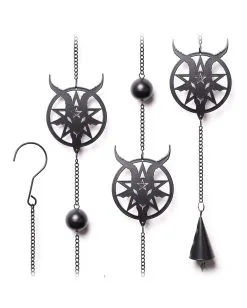 Baphomet Metall Windspiel Hängedeko -Angebote Halloween Deko Store baphomet metall windspiel halloween und gothic haengedeko alchemy england baphomet wind chime 52746
