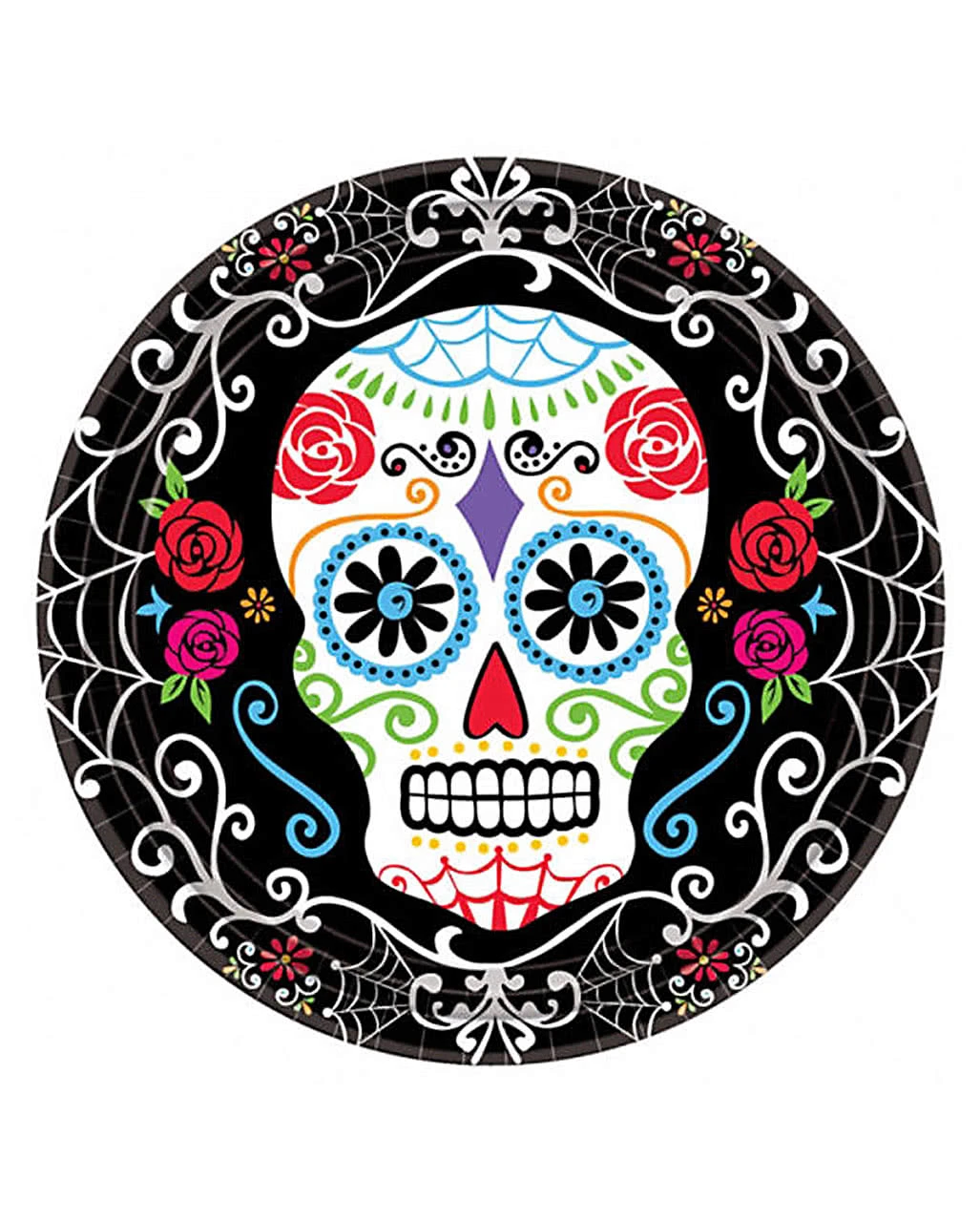 Sugar Skull Pappteller 10 St. 3 Sugar Skull Pappteller 10 St.