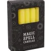 Gelbe "Erfolg" Hexenkerzen 12 St. -Angebote Halloween Deko Store gelbe erfolg zauberkerzen yellow success spell candles wicca candles gothic deko 50679 01