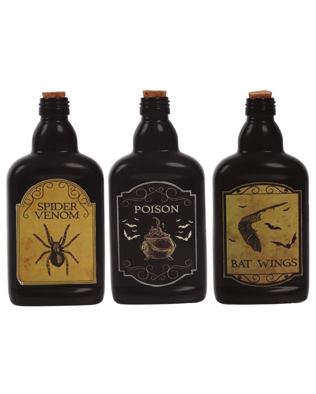 Gift Flasche Halloween Tischdeko 19cm 3 Gift Flasche Halloween Tischdeko 19cm