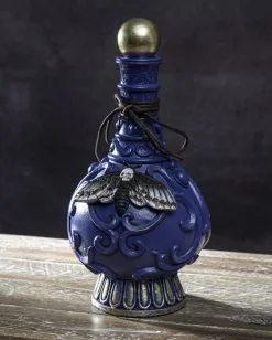 Giftflasche Mit Totenschädel Motte 23cm -Angebote Halloween Deko Store giftflasche mit totenkopf motte poision bottle with skull moth halloween tischdekoration gothic deko 54736 05