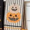 Gestreiftes Geschirrtuch Happy Halloween Kürbis -Angebote Halloween Deko Store halloween geschirrtuch happy halloween kuerbis halloween dishtowel happy halloween pumpkins halloween homeware 53110