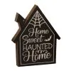 "Home Sweet Haunted Home" Halloween Aufsteller 20cm -Angebote Halloween Deko Store halloween haus holz block deko home sweet haunted home 20cm wood engraved house block home sweet haunted home 54278