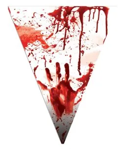 Blutige Halloweengirlande Mit Handabdruck 5m