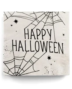 Happy Halloween Servietten Mit Spinnweben Motiv 16 St.