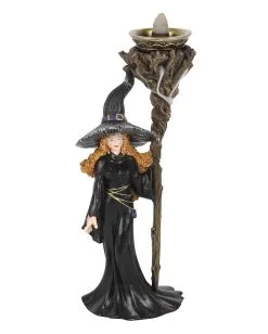 Hexe Mit Magierstab Backflow Räucherkegelhalter