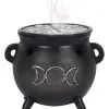 Hexenkessel Mit Dreifach-Mond Räucherkegel Halter -Angebote Halloween Deko Store hexenkessel mit triple moon raeucherkegel halter triple moon witch cauldron incense cone holder gothic deco 50699 01