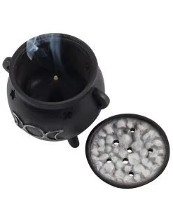 Hexenkessel Mit Dreifach-Mond Räucherkegel Halter 8 Hexenkessel Mit Dreifach-Mond Räucherkegel Halter -Angebote Halloween Deko Store hexenkessel mit triple moon raeucherkegel halter triple moon witch cauldron incense cone holder gothic deco 50699 03