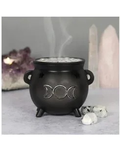 Hexenkessel Mit Dreifach-Mond Räucherkegel Halter 9 Hexenkessel Mit Dreifach-Mond Räucherkegel Halter -Angebote Halloween Deko Store hexenkessel mit triple moon raeucherkegel halter triple moon witch cauldron incense cone holder gothic deco 50699 04