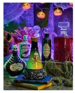 Vintage Glasflasche Kristallschliff Rund 20cm -Angebote Halloween Deko Store jekyll and hyde giftflasche jekyll and hyde poision bottle halloween tischdeko gothic homeware 52022 06 1