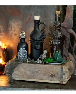 Vintage Glasflasche Kristallschliff Rund 20cm -Angebote Halloween Deko Store jekyll and hyde giftflasche jekyll and hyde poision bottle halloween tischdeko gothic homeware 52022 07