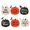 Mini-Kürbis Hängeornament -Angebote Halloween Deko Store mini kuerbis haengeschild mini pumpkin hanging sign halloween deko halloween schild 53589 01