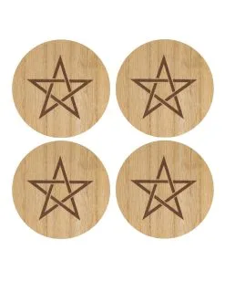 Untersetzer Mit Pentagramm 4 St.