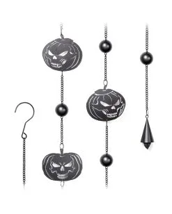 Totenschädel Kürbis Windspiel Hängedeko -Angebote Halloween Deko Store pumpkin skull metall windspiel halloween und gothic wohnungsdeko und homeware alchemy england pumpkins skull wind chime 52748