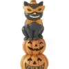 Schwarze Katze Auf Halloween Kürbisstapel LED Figur 28cm -Angebote Halloween Deko Store schwarze katze auf halloween kuerbissen halloween und gothic homeware und wohnungsdeko black cat on halloween pumpkins with led 54580
