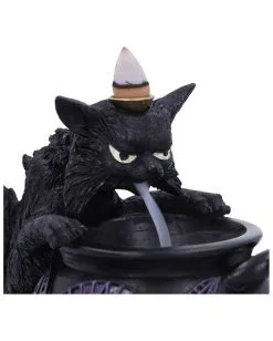 Spite's Hexenkessel Backflow Räucherkegelhalter -Angebote Halloween Deko Store spites hexenkessel raeucherkegelhalter gothic und halloween wohnungsdeko cat with cauldron backflow incense burner 51792 6