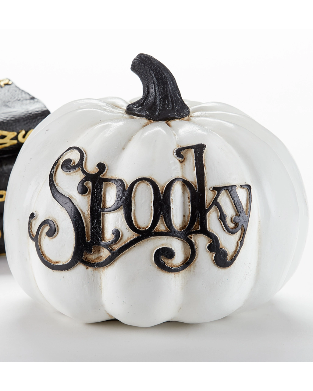 Weißer Spooky Halloween Kürbis 20x16 Cm 3 Weißer Spooky Halloween Kürbis 20x16 Cm