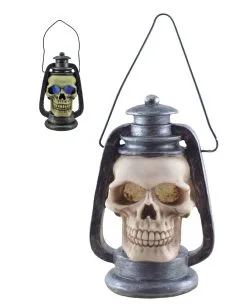 Totenkopf Laterne Mit LED Licht 15cm