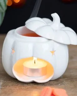 Weiße Halloween Kürbis Duftlampe 9 Weiße Halloween Kürbis Duftlampe -Angebote Halloween Deko Store weisse jack o lantern kuerbis duftlampe white jack o lantern pumpkin oil burner halloween tischdeko 53767 04
