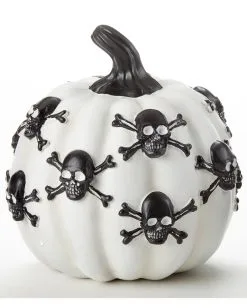 Kürbis Mit Totenschädeln Weiß 13cm